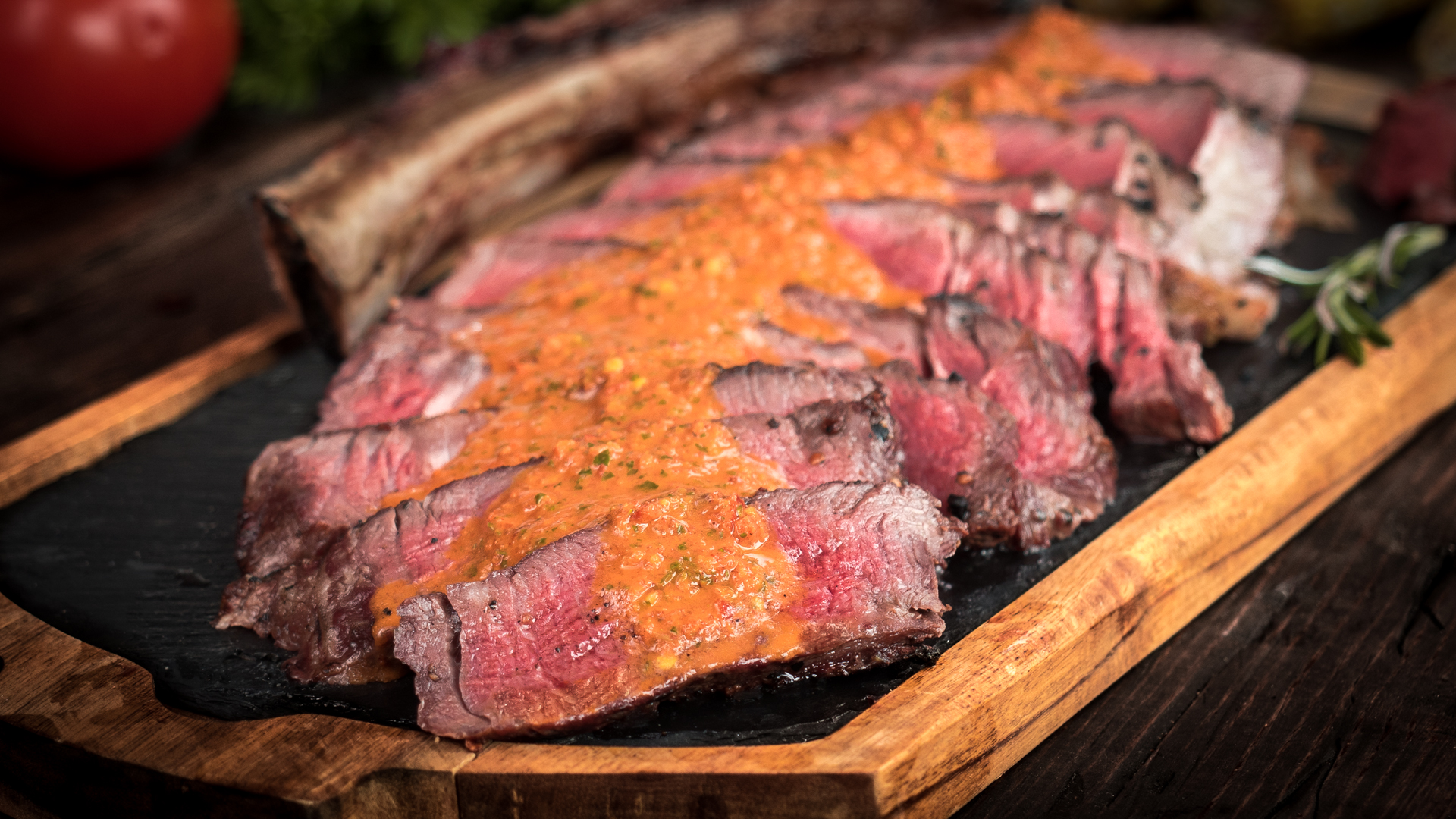 Tomahawk with Chimichurri Rojo