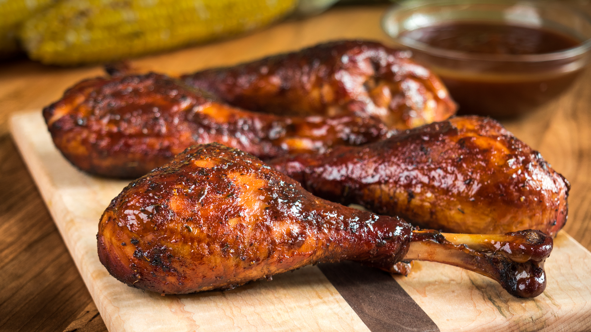 Smoked Turkey Legs with Habanero Mango Sauce - GRILLED
