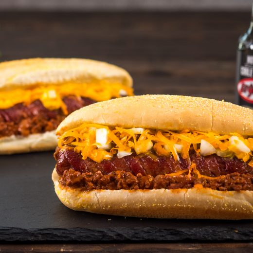Double Bacon Chili Dogs