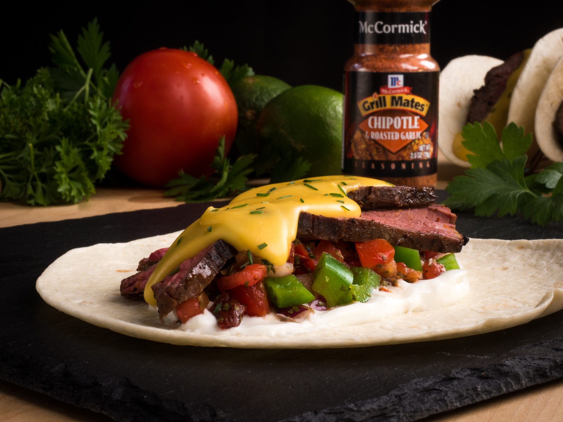 Caveman Steak Tacos with Chipotle Salsa - GRILLED