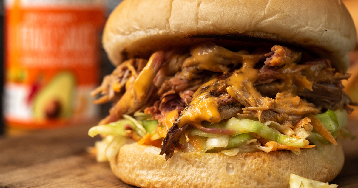 Buffalo-Style Pulled Pork Sandwiches - GRILLED