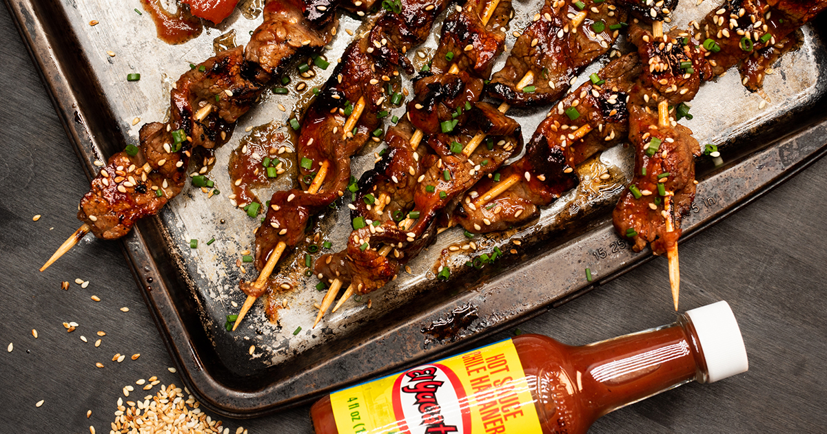 Spicy Korean BBQ Beef Skewers - GRILLED