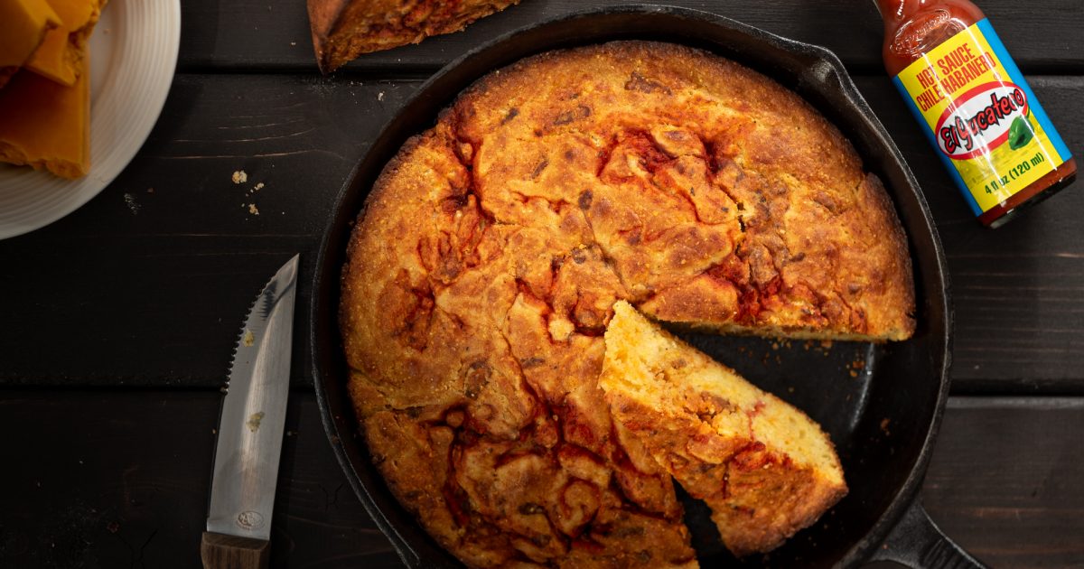 Habanero Sharp Cheddar Cornbread - GRILLED