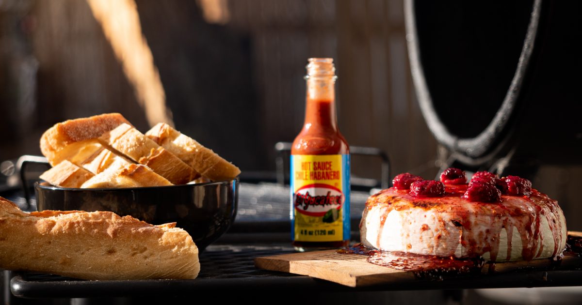 Habanero Raspberry Planked Brie Cheese - GRILLED