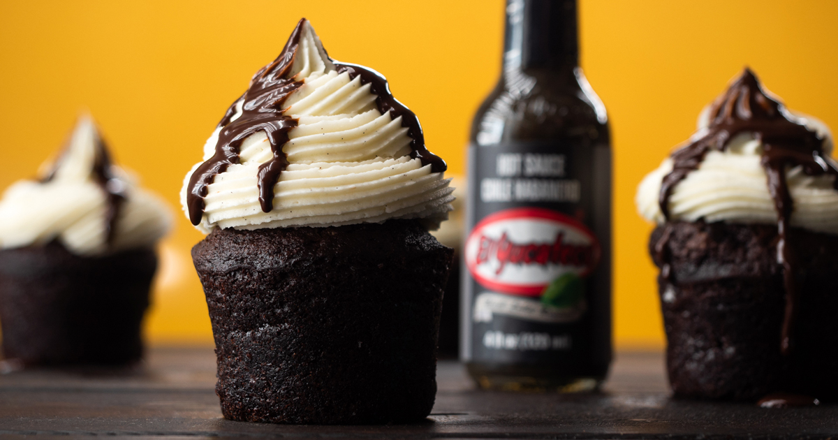 Spicy Chocolate Vanilla Cupcakes - GRILLED