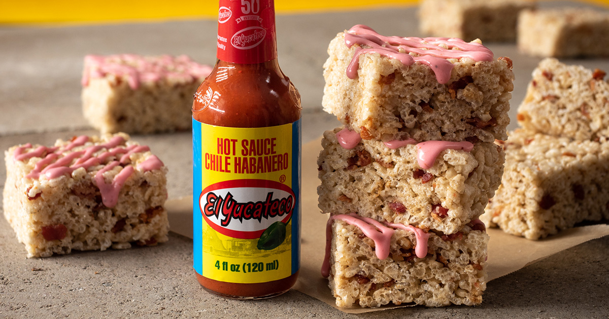 Bacon Rice Krispie Treats with Habanero Icing - GRILLED