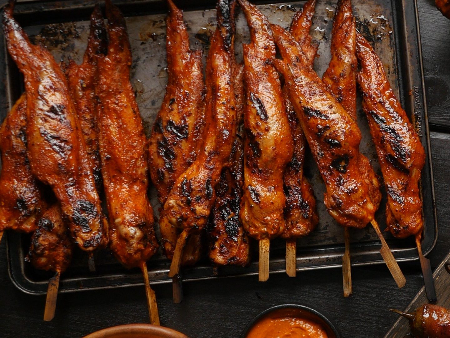 Sweet and Sticky Grilled Wings on Skewers