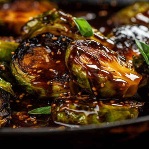 Charred Brussels Sprouts with Teriyaki Glaze
