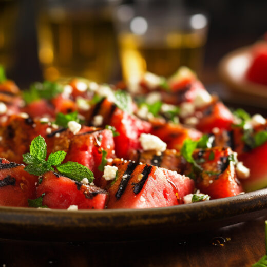 Grilled Watermelon Salad with Feta and Mint