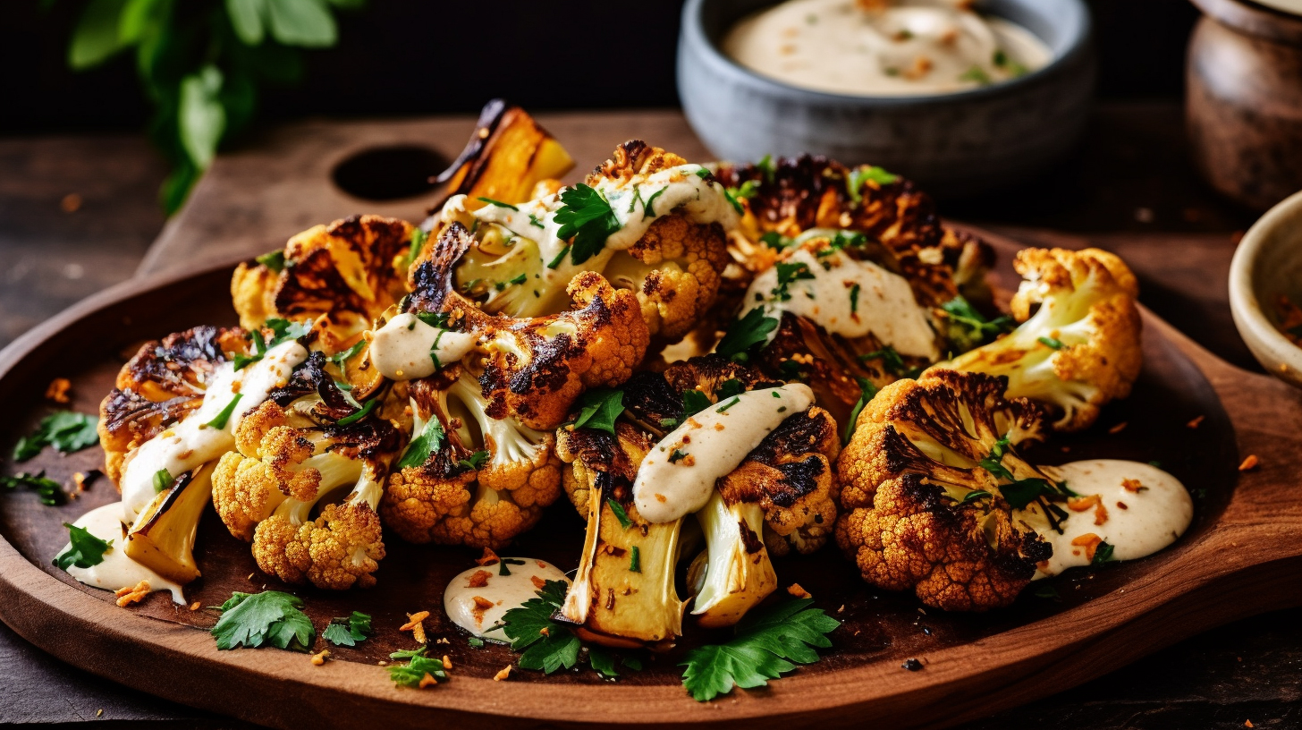 Smoky Charred Cauliflower with Tahini Drizzle GRILLED